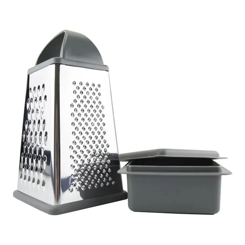 TOVOLO Elements 4 Sided Stainless Steel Box Grater With Storage BIn